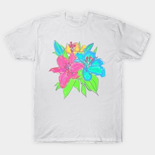 Colorful Lilly flowers T-Shirt